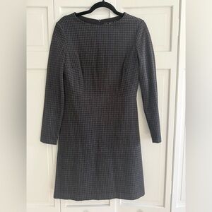 Theory Dress | Kamelina Long-Sleeve Houndstooth Dress | Size 6